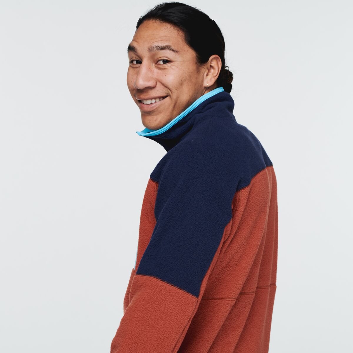 Abrazo Half-Zip Fleece Jacket - Men's, Maritime/Spice, Model Mario