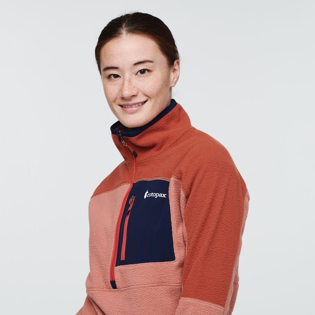 Abrazo Half-Zip Fleece Jacket - Women's, Spice/Earthen, Model Aya