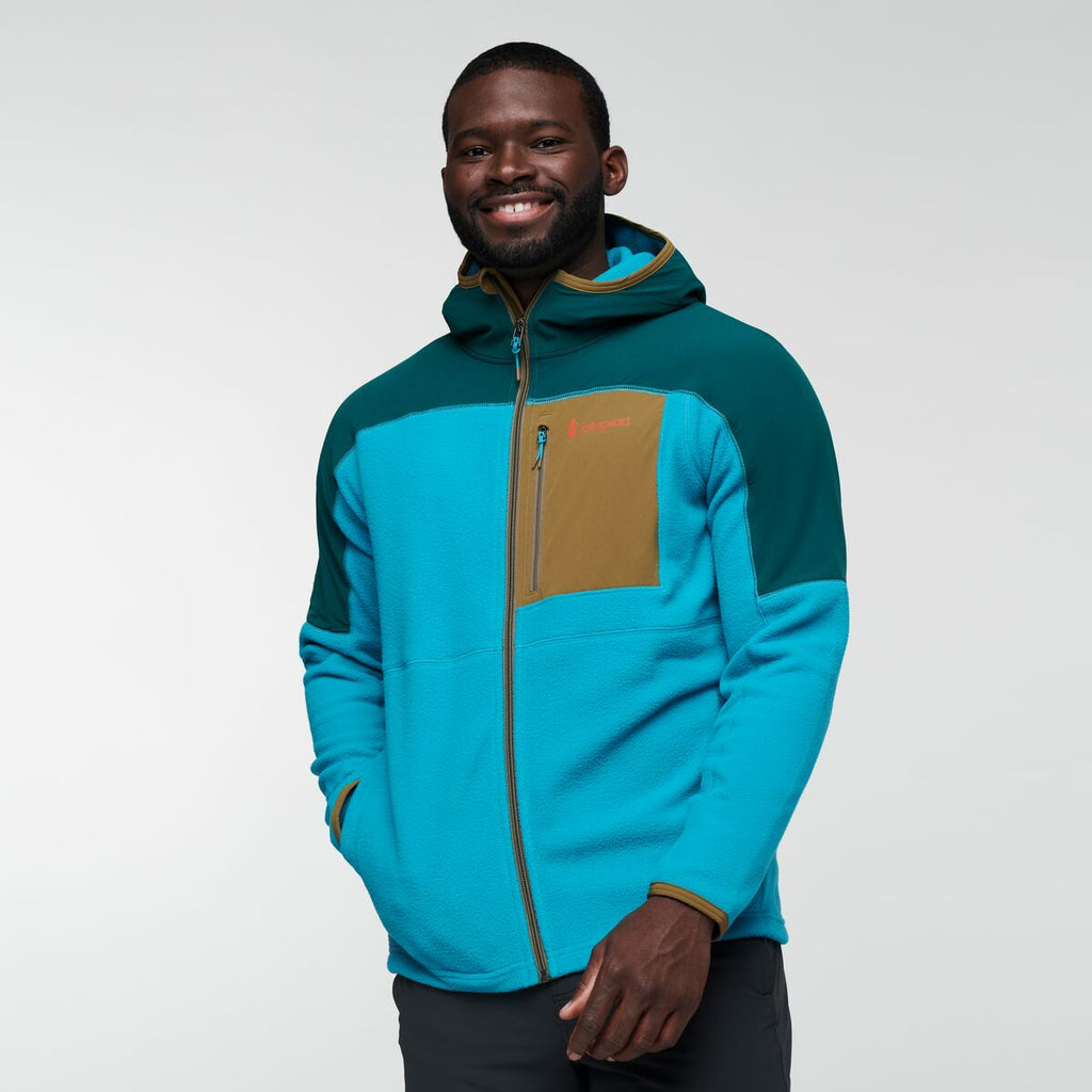 Abrazo Hooded Full-Zip Fleece Jacket - Men's, Deep Ocean/Mineral Blue, Model Kirk