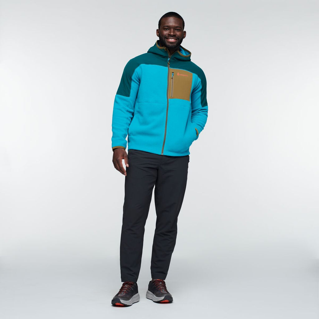 Abrazo Hooded Full-Zip Fleece Jacket - Men's, Deep Ocean/Mineral Blue, Model Kirk
