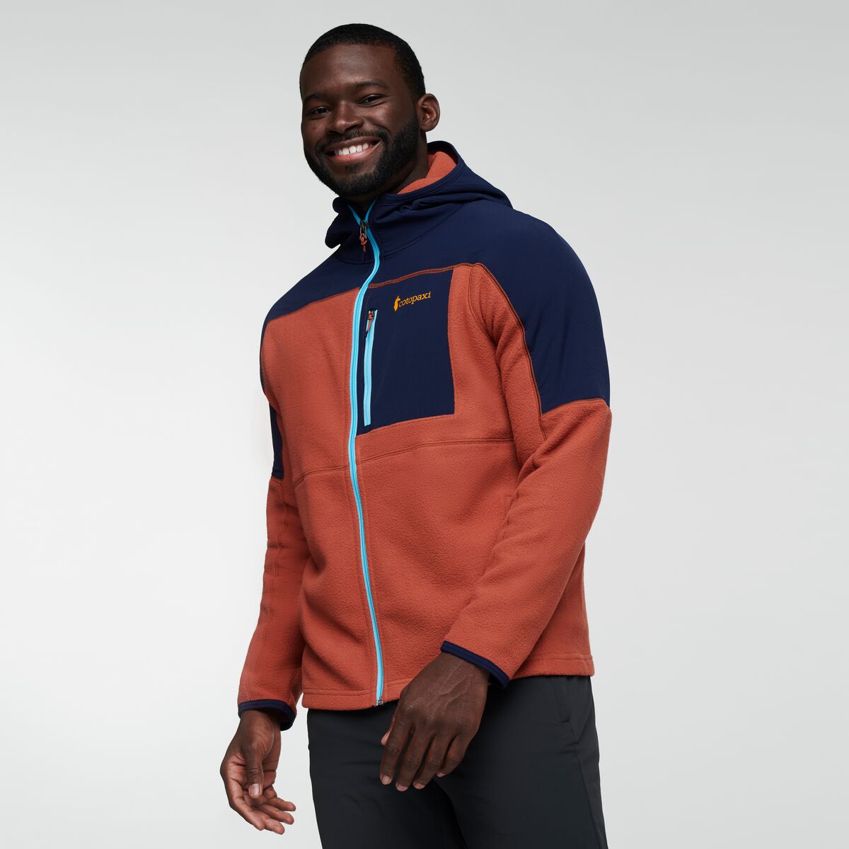 Abrazo Hooded Full-Zip Fleece Jacket - Men's, Maritime/Spice, Model Kirk