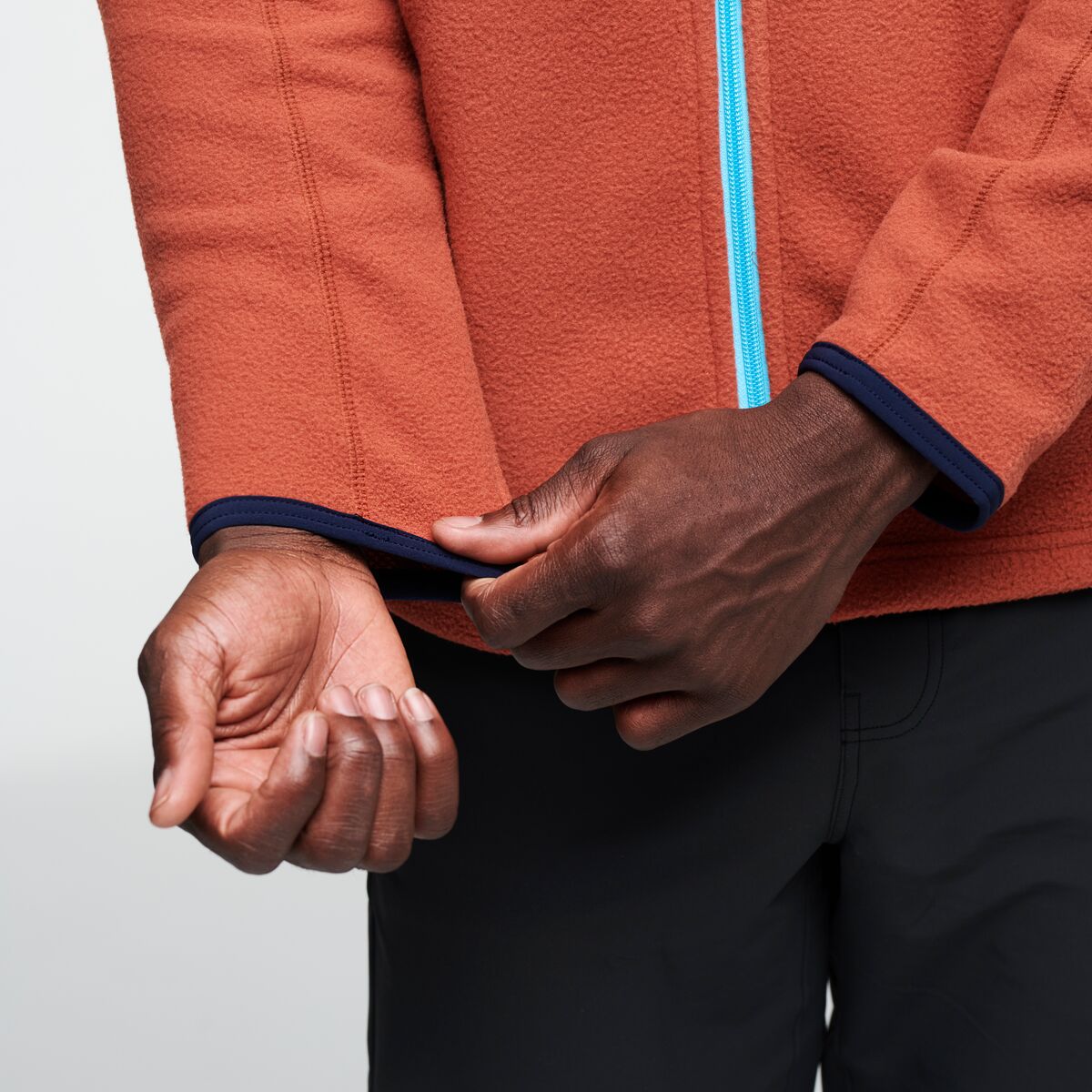 Abrazo Hooded Full-Zip Fleece Jacket - Men's, Maritime/Spice, Model Kirk