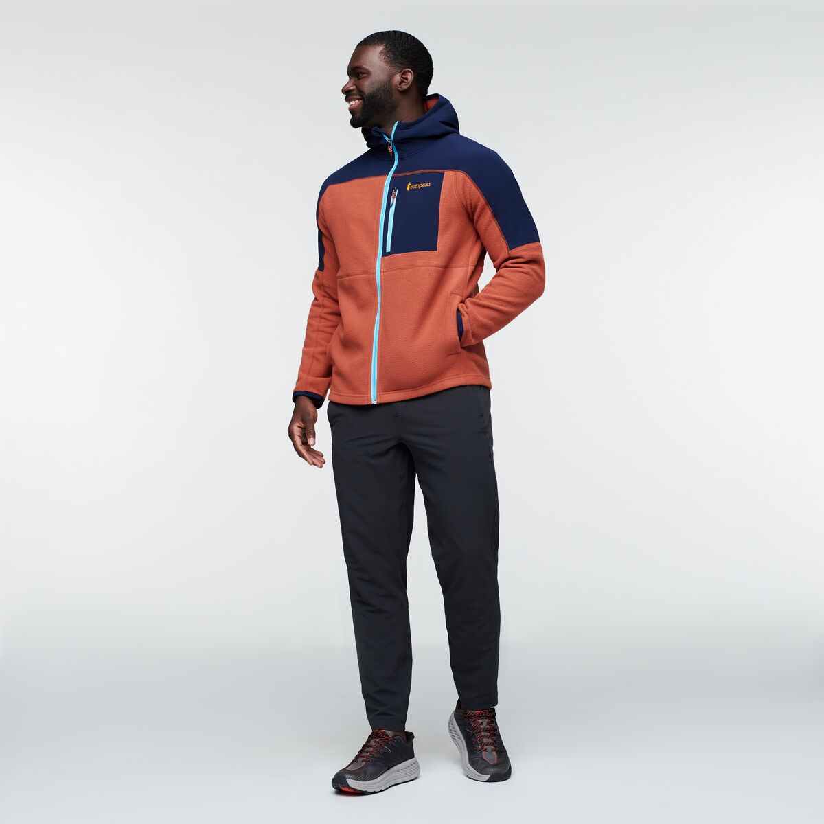 Abrazo Hooded Full-Zip Fleece Jacket - Men's, Maritime/Spice, Model Kirk