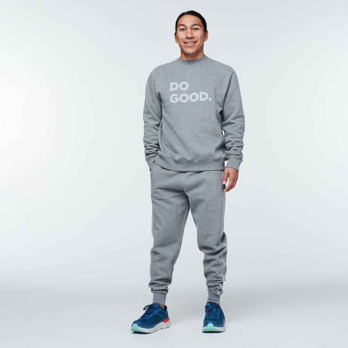Do Good Crew Sweatshirt - Men's, Heather Grey, Model Mario