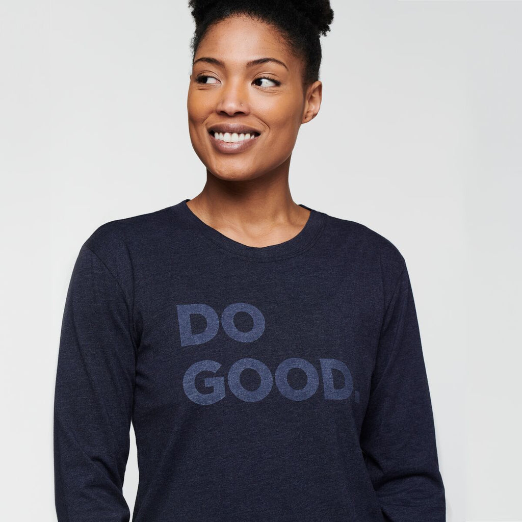 Do Good Long-Sleeve T-Shirt - Women's, Maritime, Model Callie