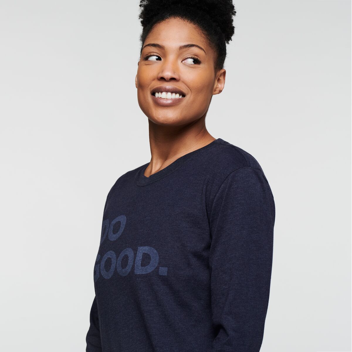 Do Good Long-Sleeve T-Shirt - Women's, Maritime, Model Callie