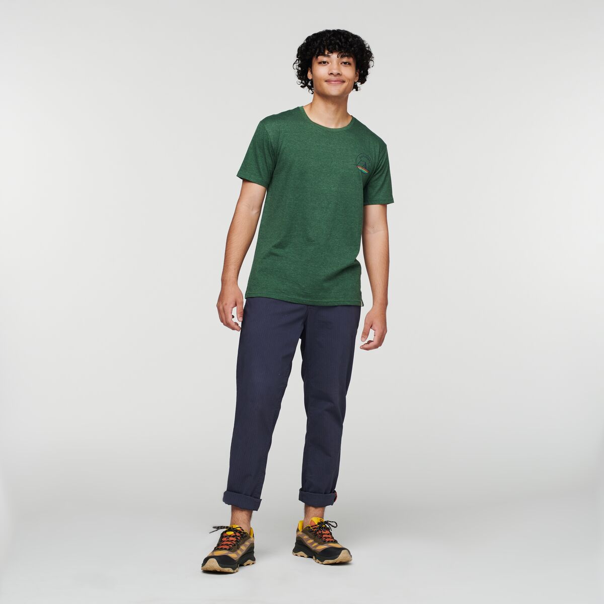 Camp Life Organic T-Shirt - Men's, Forest, Model Xavier