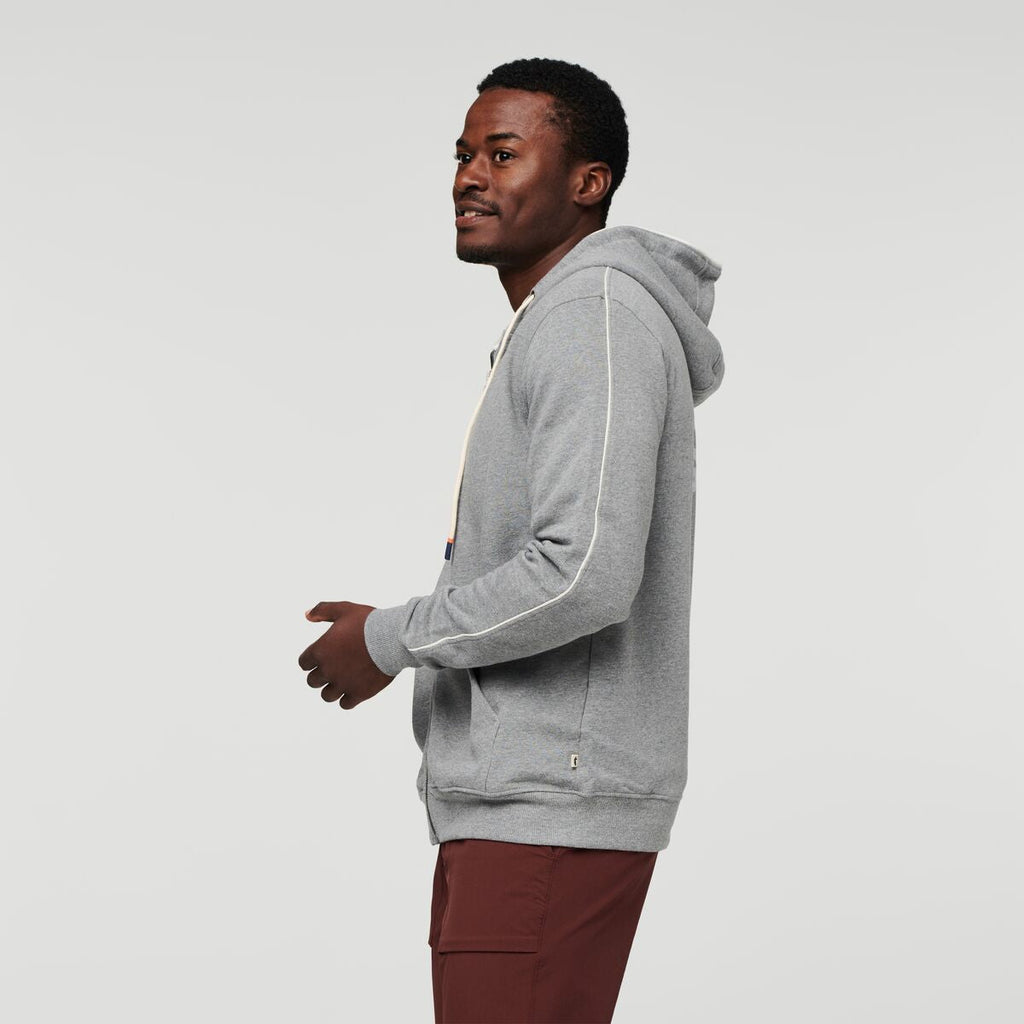 Do Good Organic Full-Zip Hoodie - Men's, Heather Grey, Model Jeremy