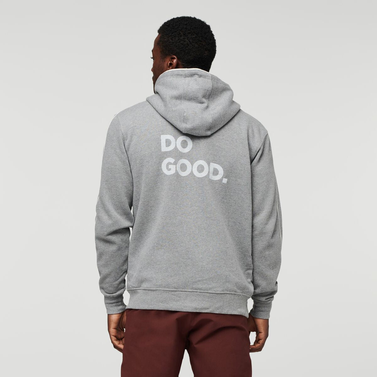 Do Good Organic Full-Zip Hoodie - Men's, Heather Grey, Model Jeremy