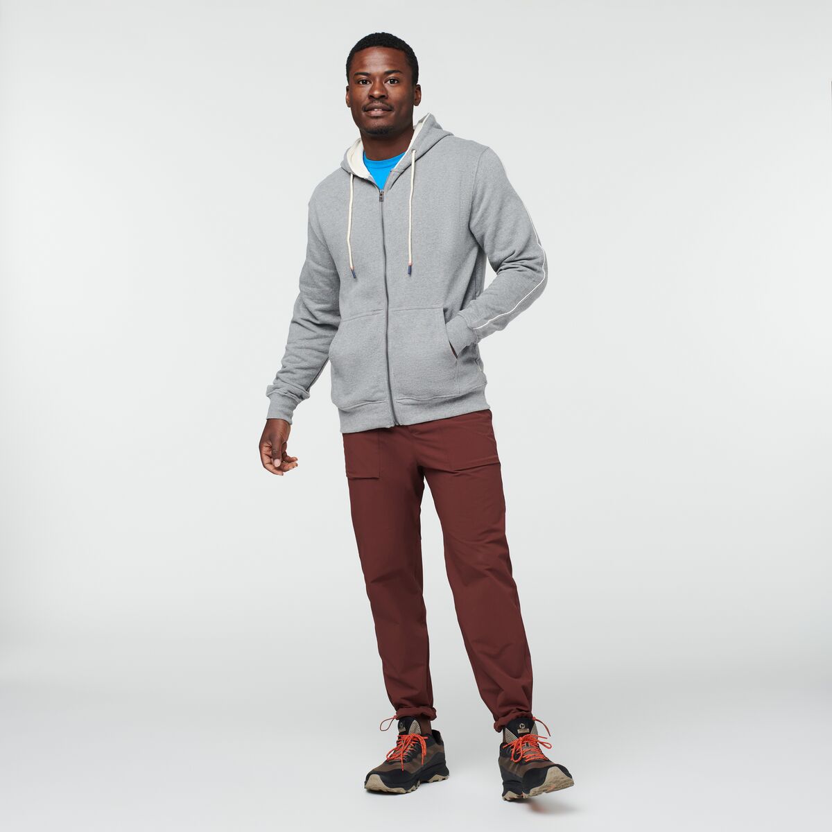 Do Good Organic Full-Zip Hoodie - Men's, Heather Grey, Model Jeremy