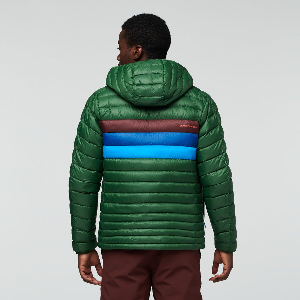 Fuego Down Hooded Jacket - Men's, Forest Stripes, Model Jeremy