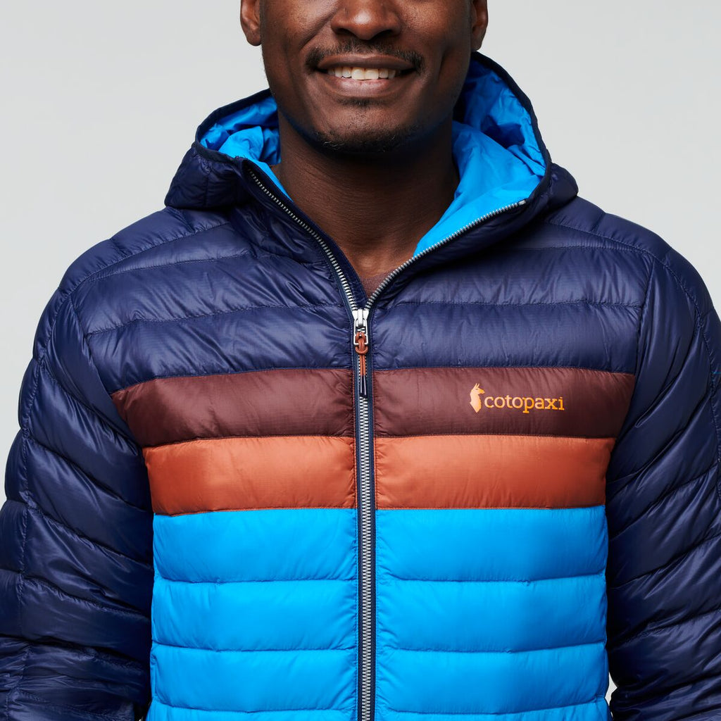 Fuego Down Hooded Jacket - Men's, Maritime/Saltwater, Model Jeremy