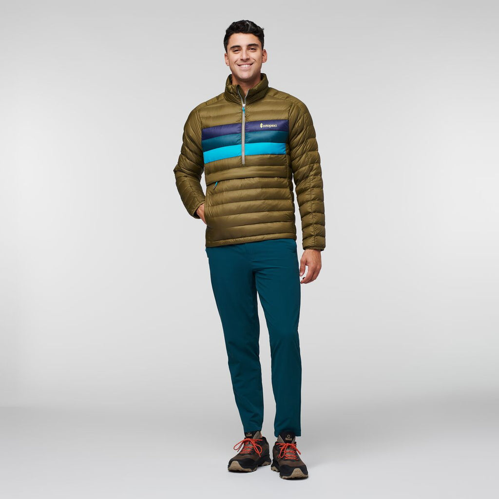 Fuego Down Pullover - Men's, Oak Stripes, Model Munther