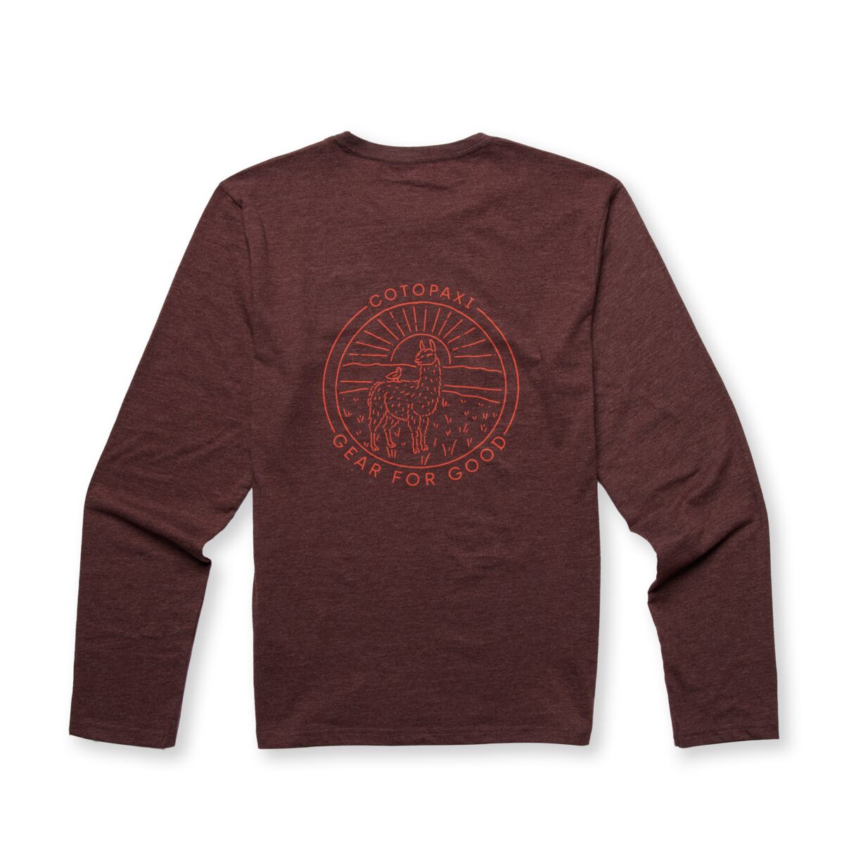 Hello Llama Long-Sleeve Organic T-Shirt - Men's, Chestnut