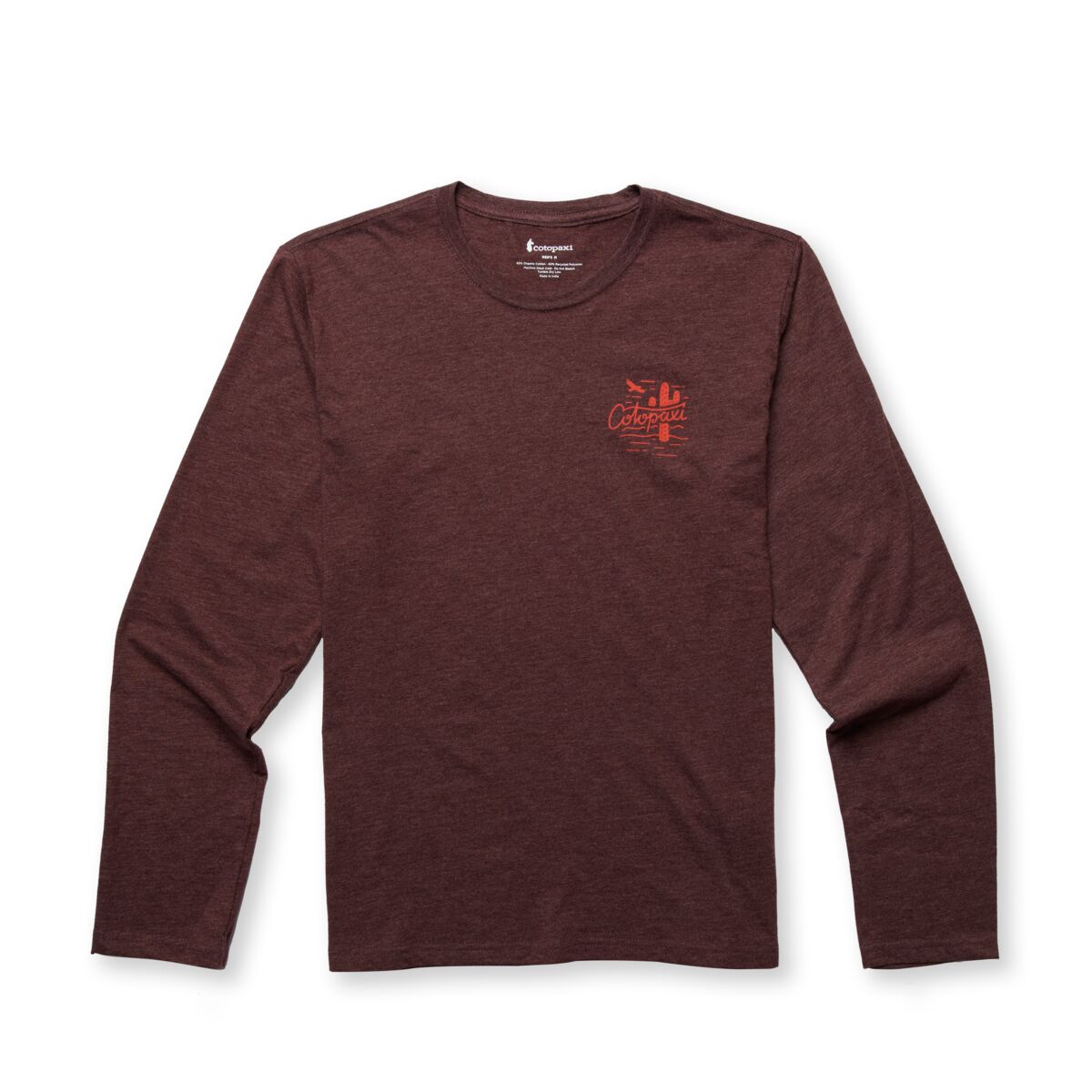 Hello Llama Long-Sleeve Organic T-Shirt - Men's, Chestnut