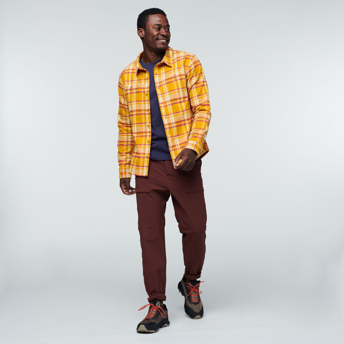 Mero Flannel Shirt - Men's, Amber Plaid, Model Jeremy