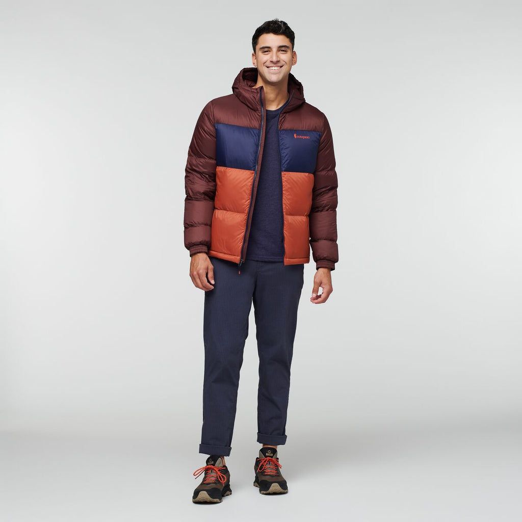 Solazo Hooded Down Jacket - Men's, Chestnut/Spice, Model Munther