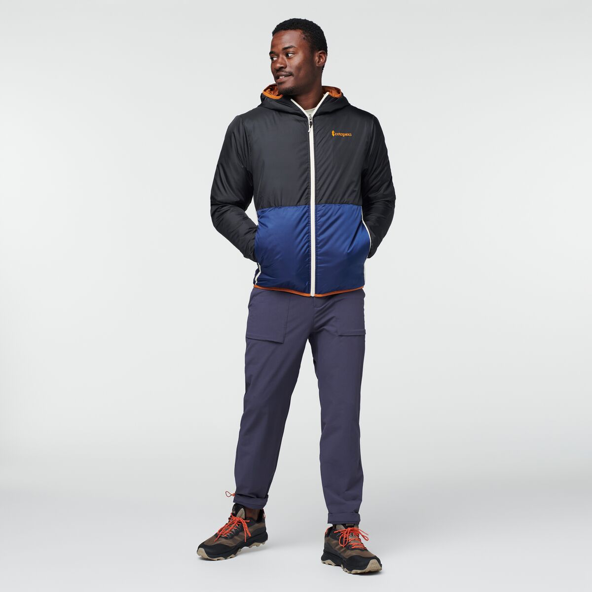 Teca Cálido Hooded Jacket - Men's, Space Station, Model Jeremy