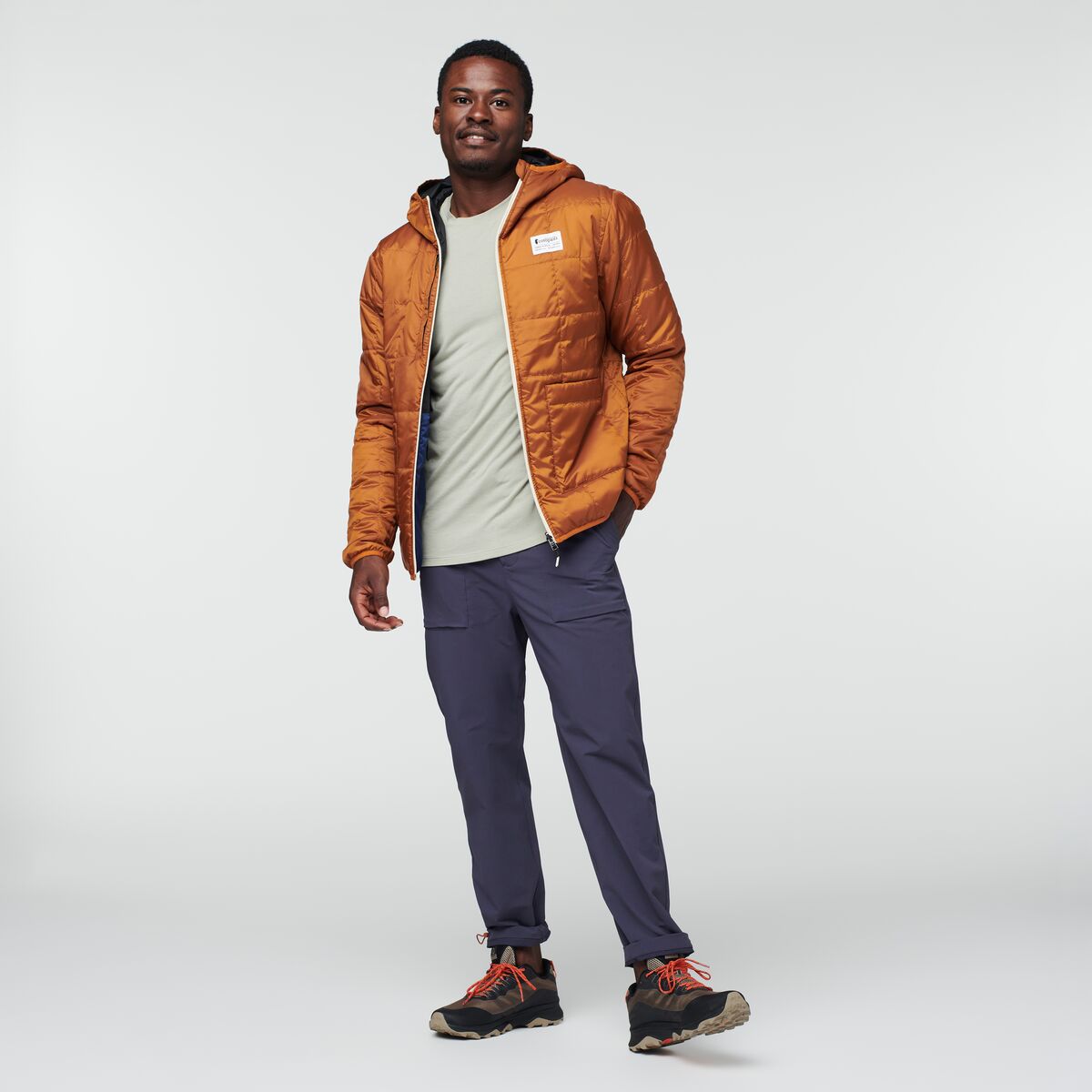 Teca Cálido Hooded Jacket - Men's, Space Station, Model Jeremy