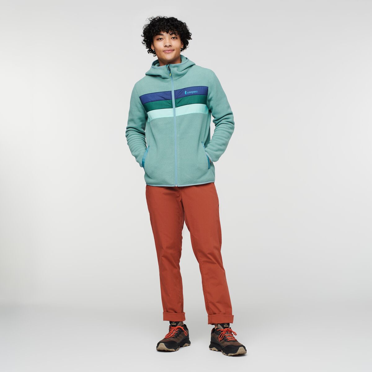 Teca Fleece Hooded Full-Zip Jacket - Men's, Building Bridges, Model Xavier