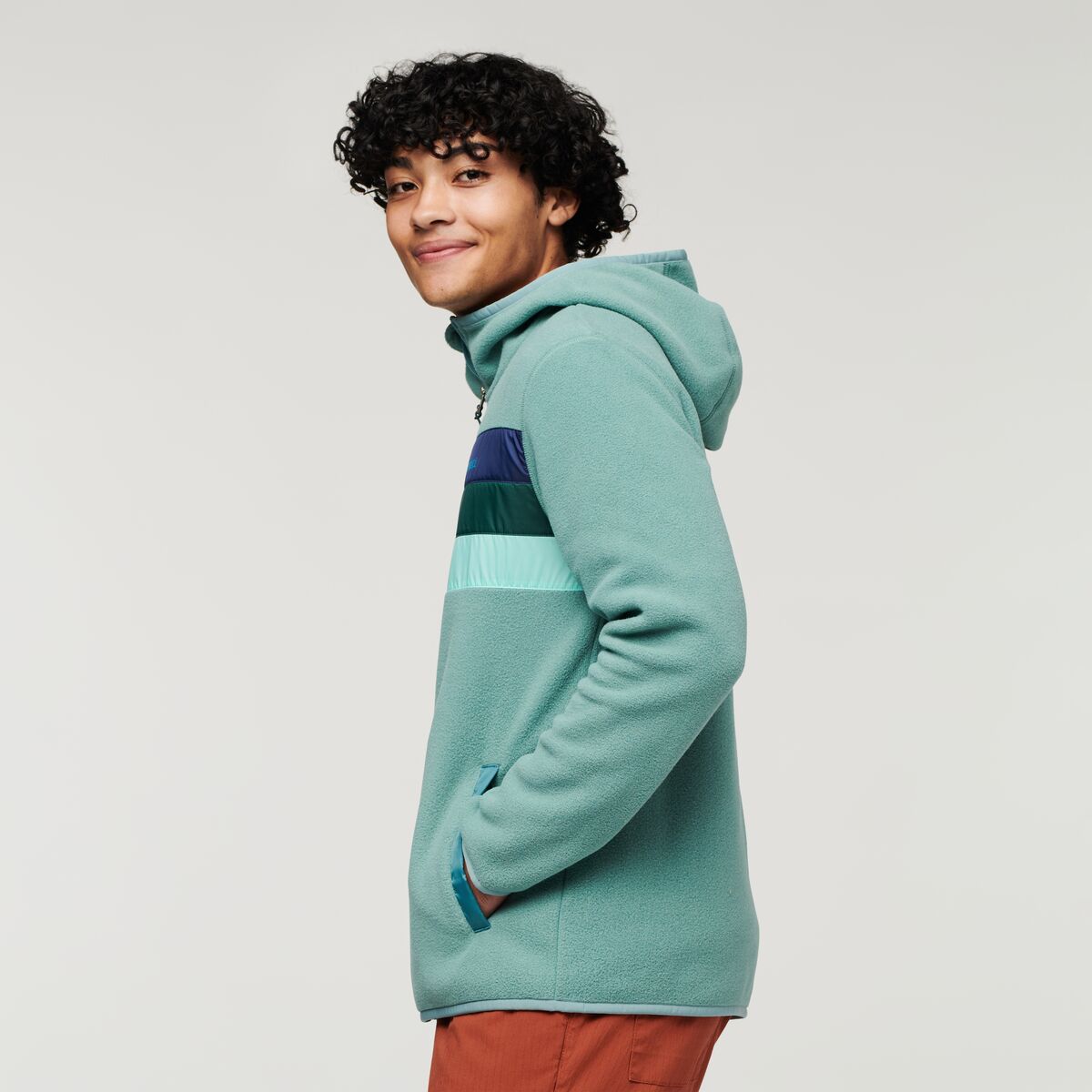 Teca Fleece Hooded Full-Zip Jacket - Men's, Building Bridges, Model Xavier