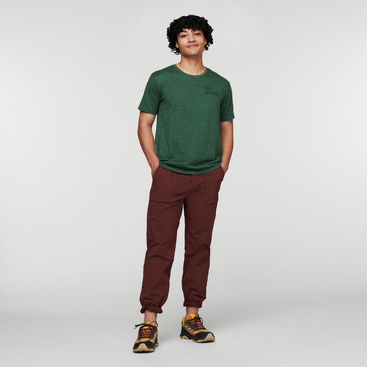 Wild West Organic T-Shirt - Men's, Forest, Model Xavier