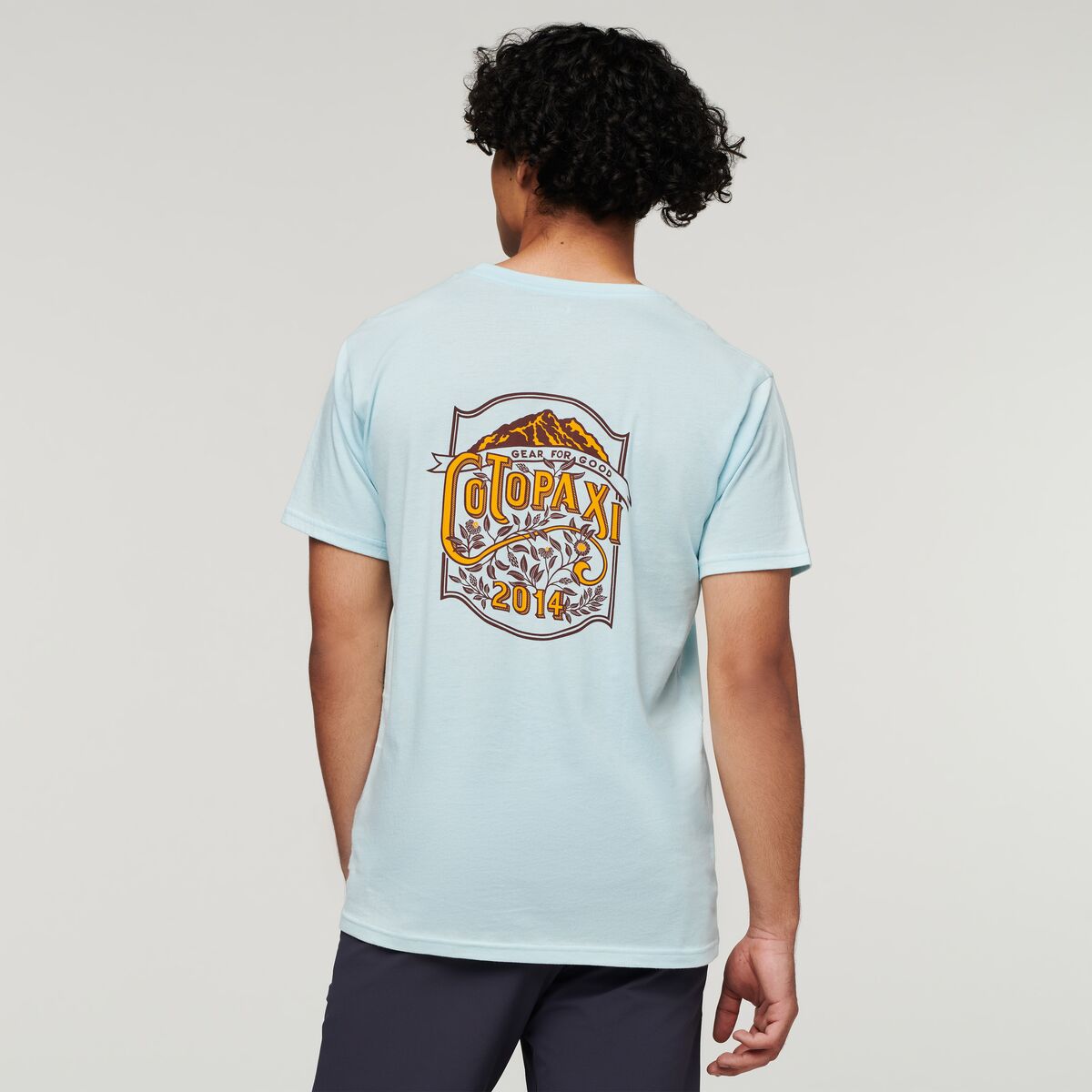 Wild West Organic T-Shirt - Men's, Ice, Model Xavier