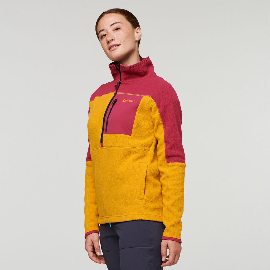 Abrazo Half-Zip Fleece Jacket - Women's, Raspberry/Amber, Model Aya