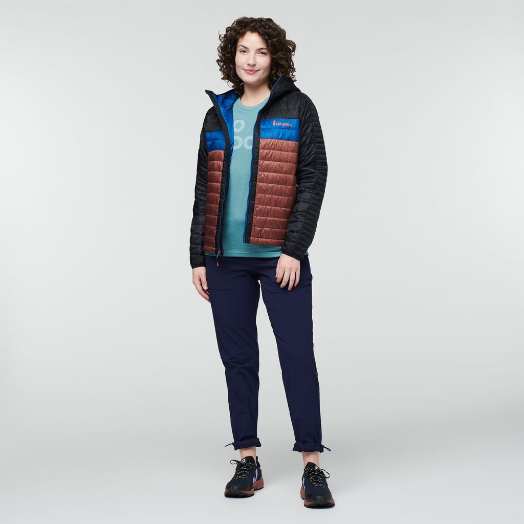 Capa Insulated Hooded Jacket - Women's, Black/Chestnut, Model Courtney
