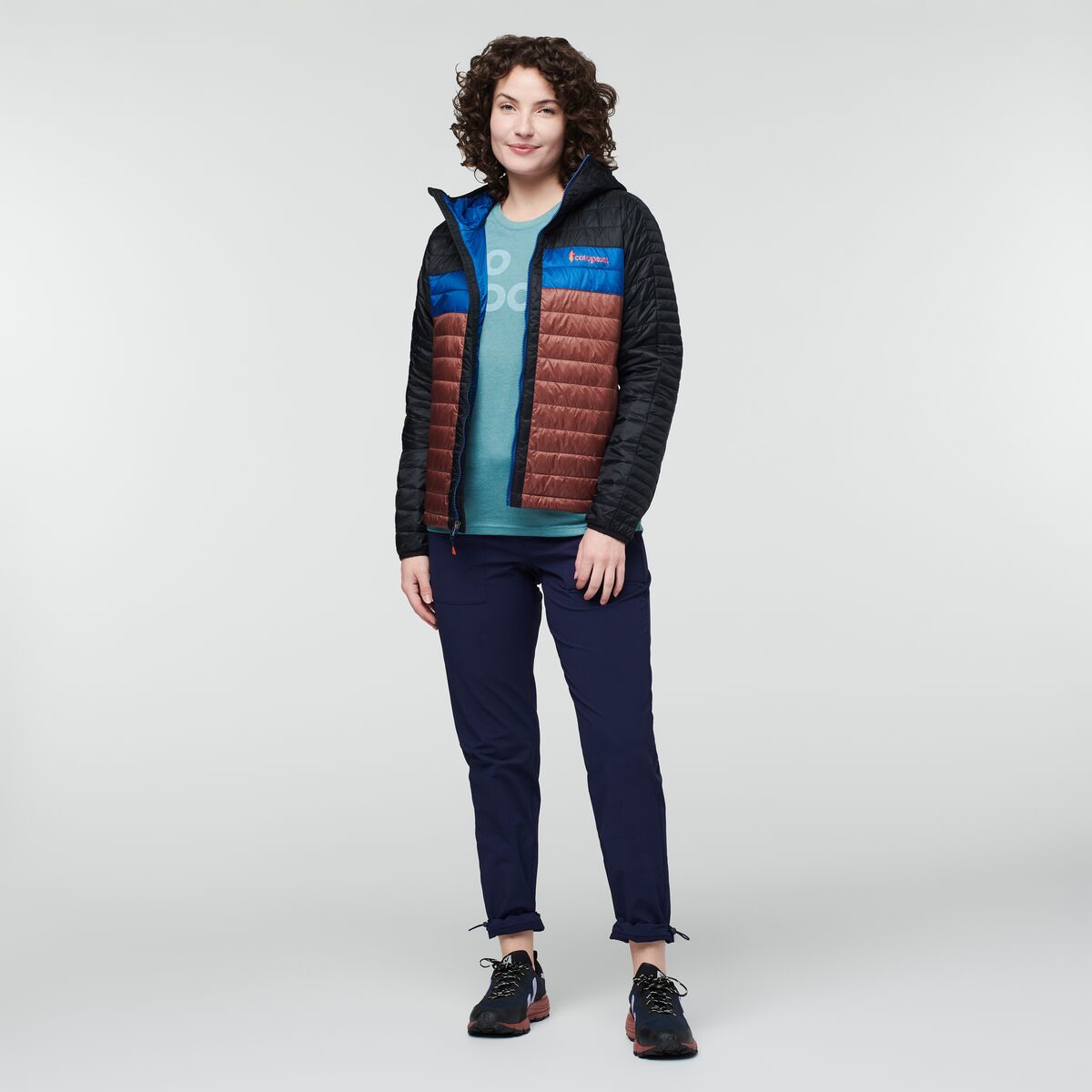 Capa Insulated Hooded Jacket - Women's, Black/Chestnut, Model Courtney
