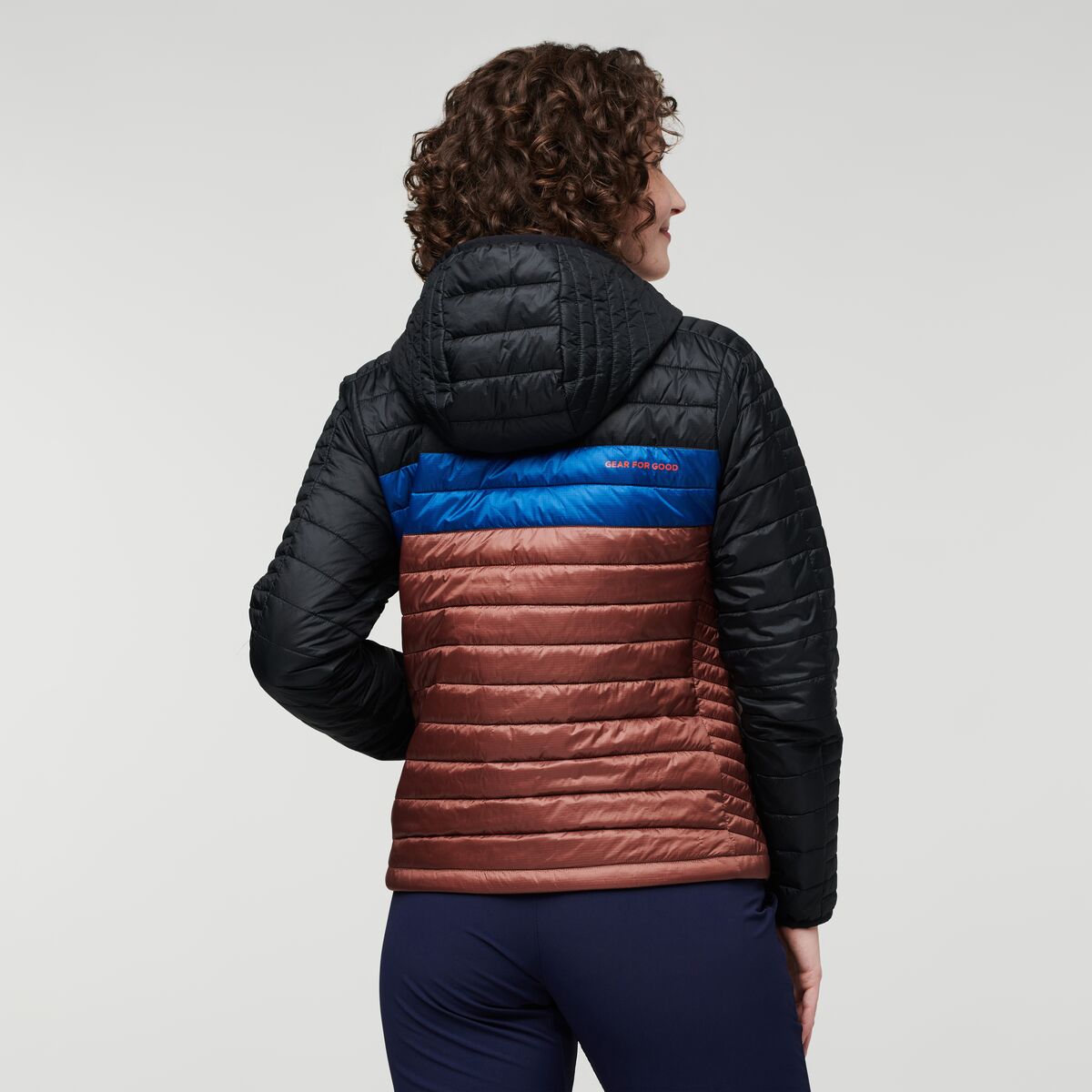 Capa Insulated Hooded Jacket - Women's, Black/Chestnut, Model Courtney