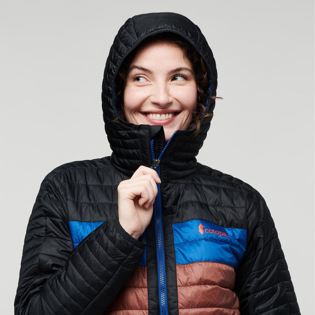Capa Insulated Hooded Jacket - Women's, Black/Chestnut, Model Courtney