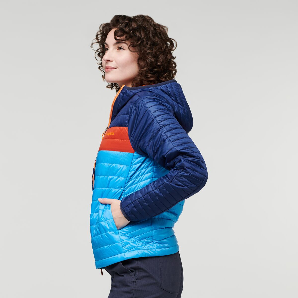 Capa Insulated Hooded Jacket - Women's, Maritime/Saltwater, Model Courtney