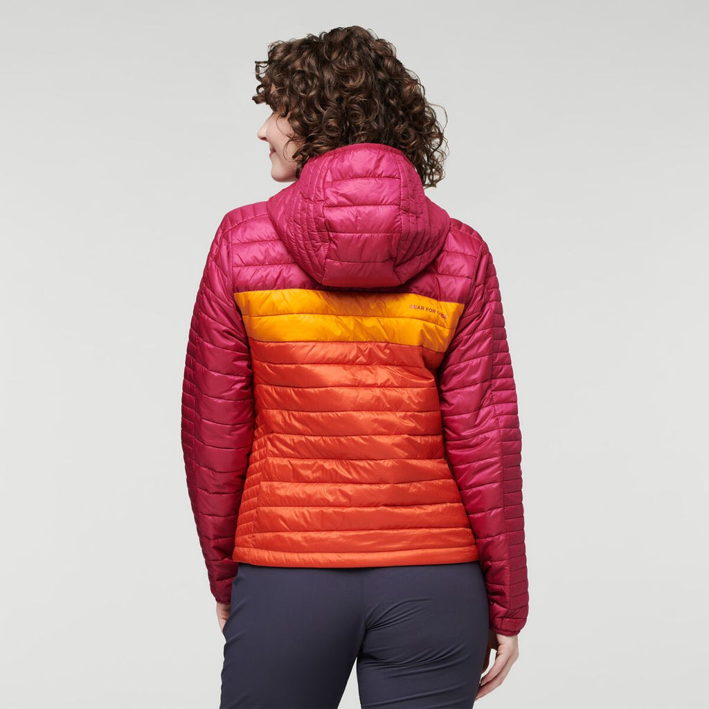 Capa Insulated Hooded Jacket - Women's, Raspberry/Canyon, Model Courtney