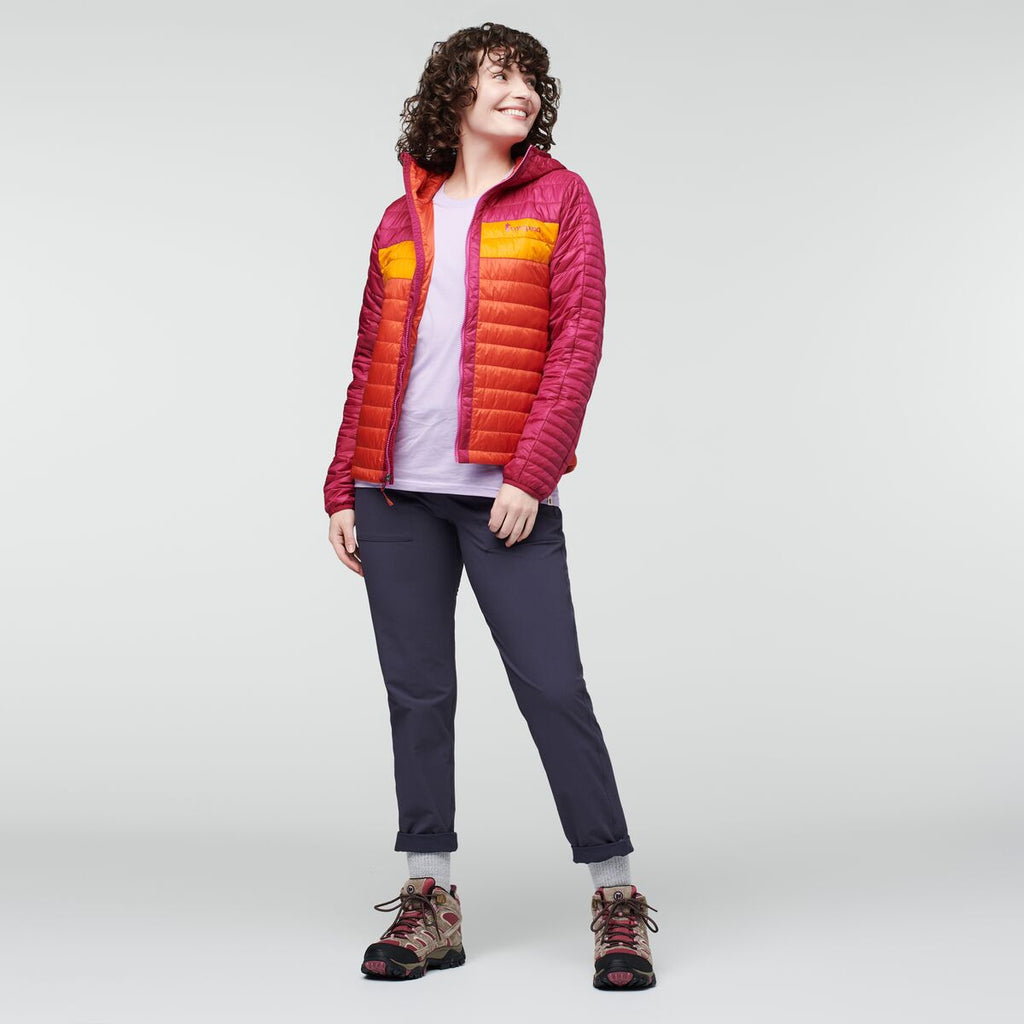 Capa Insulated Hooded Jacket - Women's, Raspberry/Canyon, Model Courtney