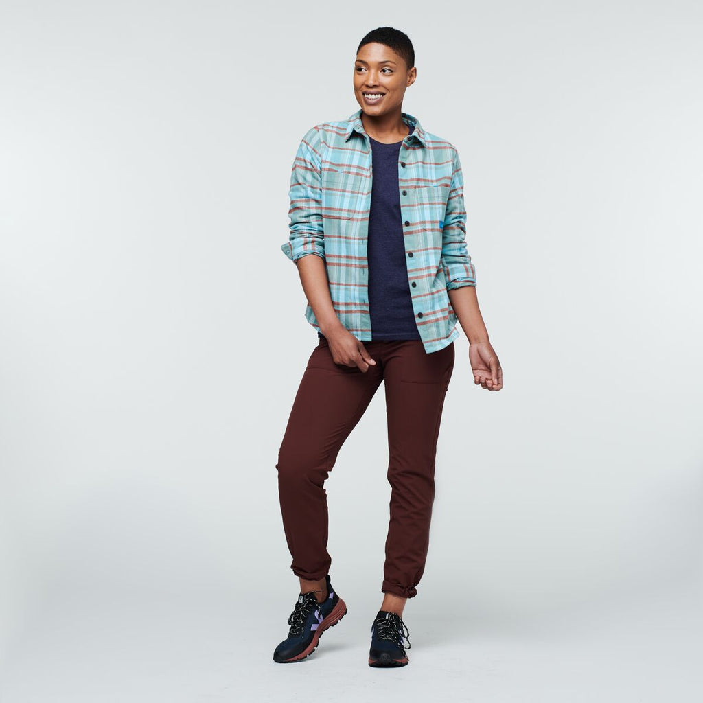 Mero Flannel Shirt - Women's, Bluegrass Plaid, Model Callie