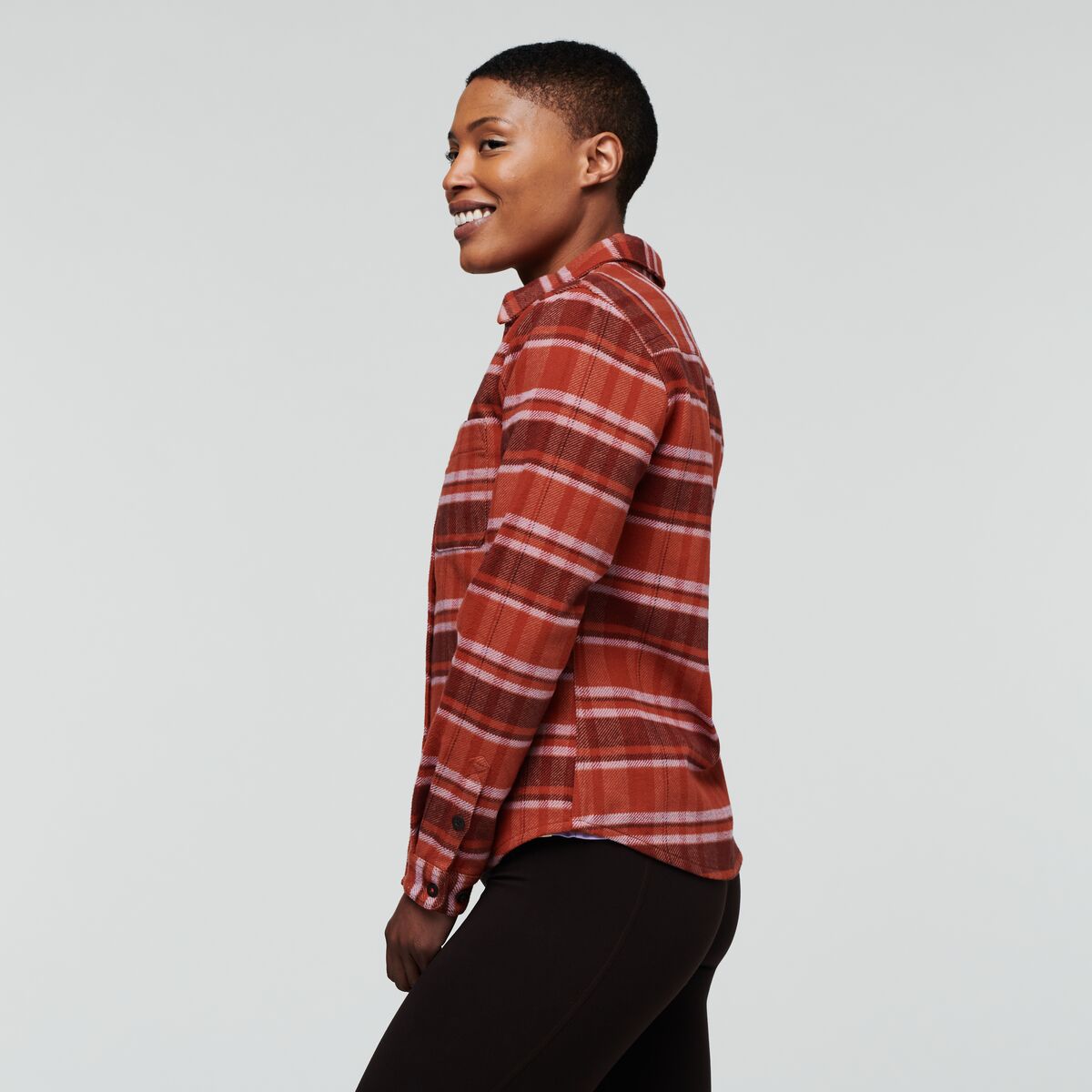 Mero Flannel Shirt - Women's, Spice Plaid, Model Callie