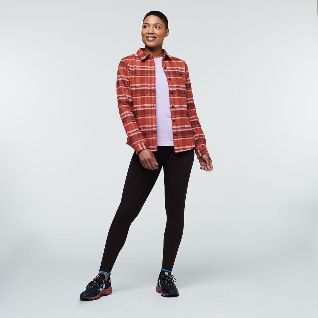 Mero Flannel Shirt - Women's, Spice Plaid, Model Callie
