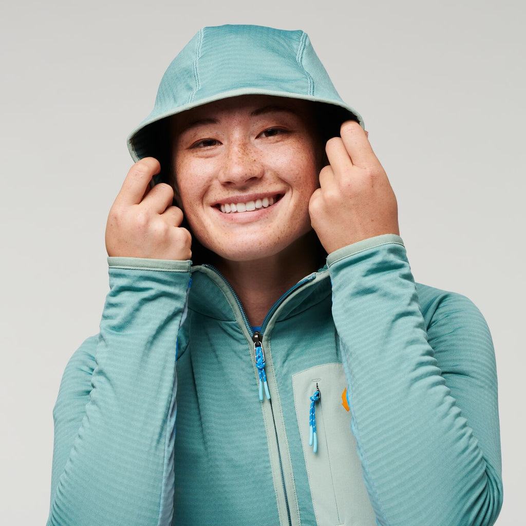 Otero Fleece Full-Zip Hooded Jacket - Women's, Bluegrass, Model Aya