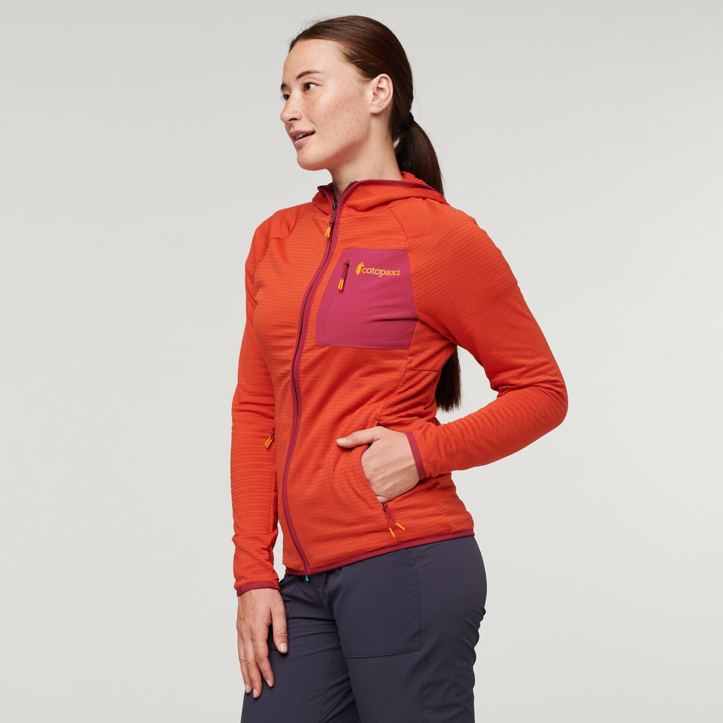 Otero Fleece Full-Zip Hooded Jacket - Women's, Canyon, Model Aya
