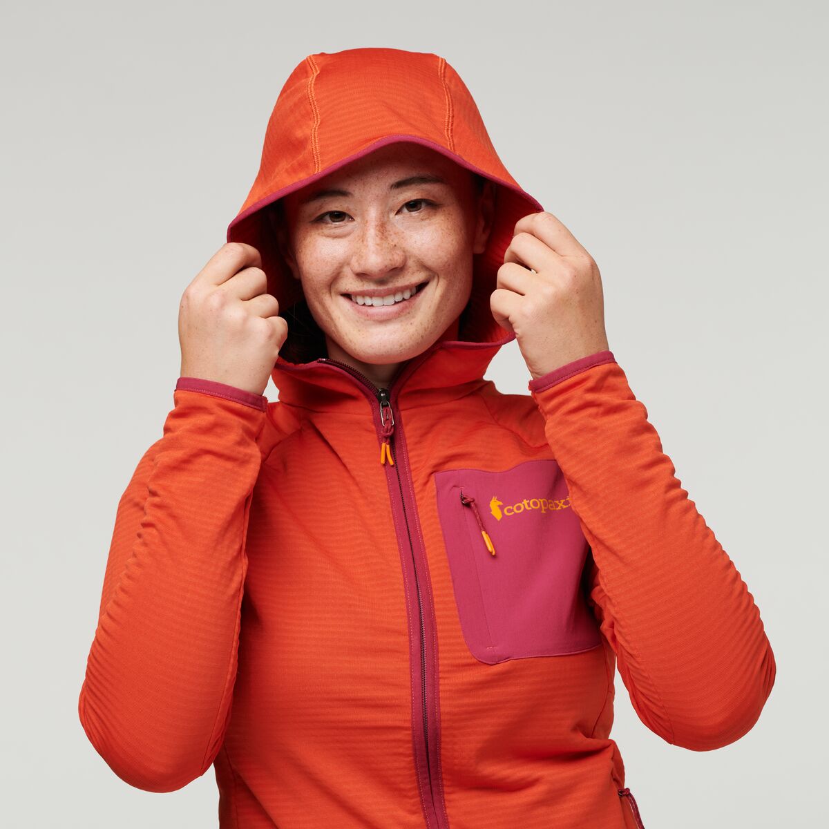 Otero Fleece Full-Zip Hooded Jacket - Women's, Canyon, Model Aya
