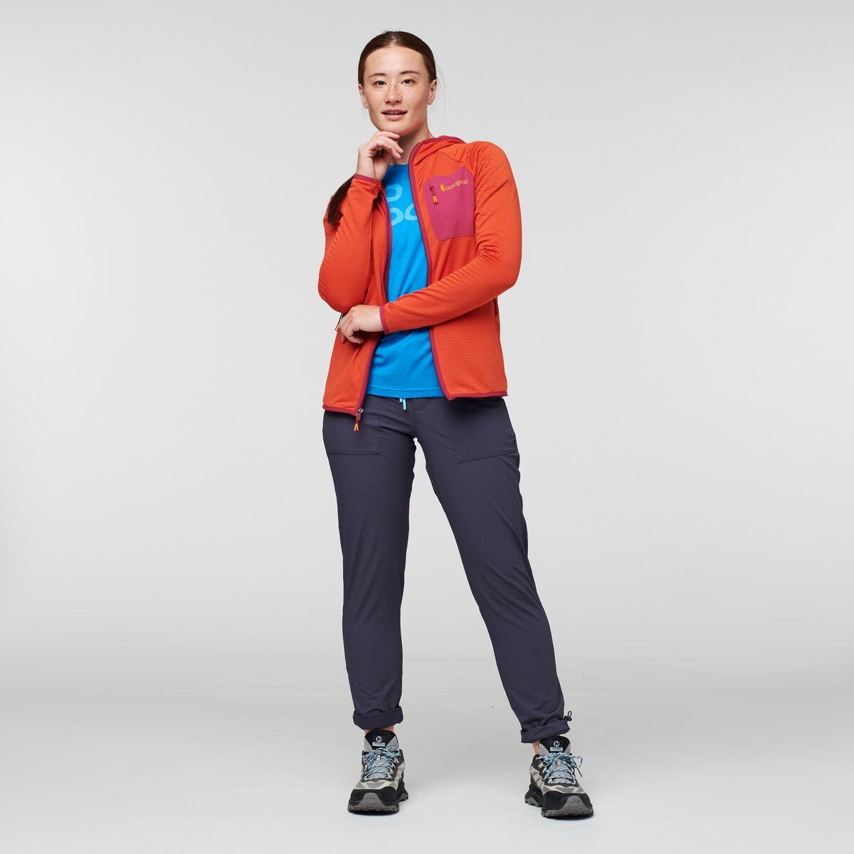 Otero Fleece Full-Zip Hooded Jacket - Women's, Canyon, Model Aya