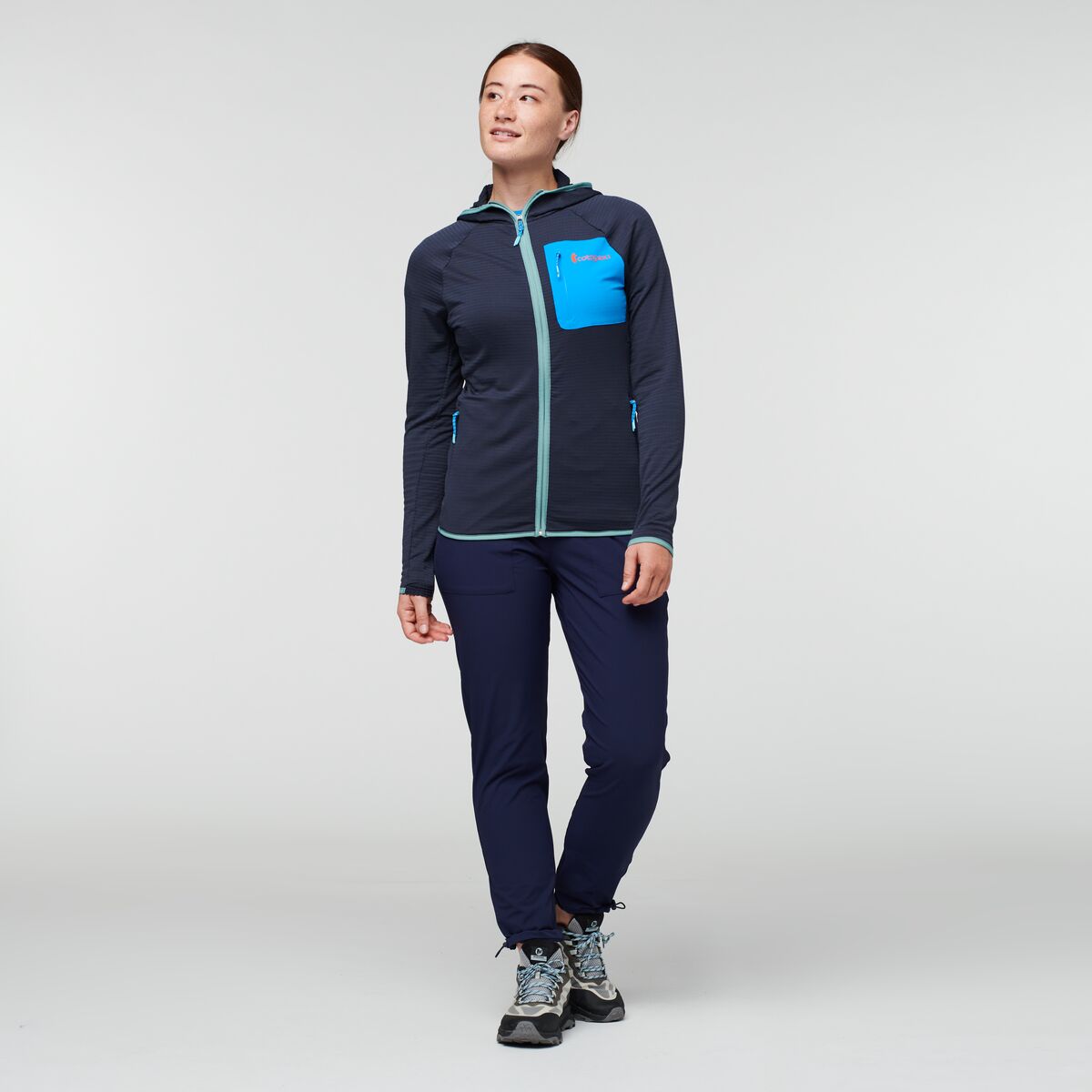 Otero Fleece Full-Zip Hooded Jacket - Women's, Graphite, Model Aya