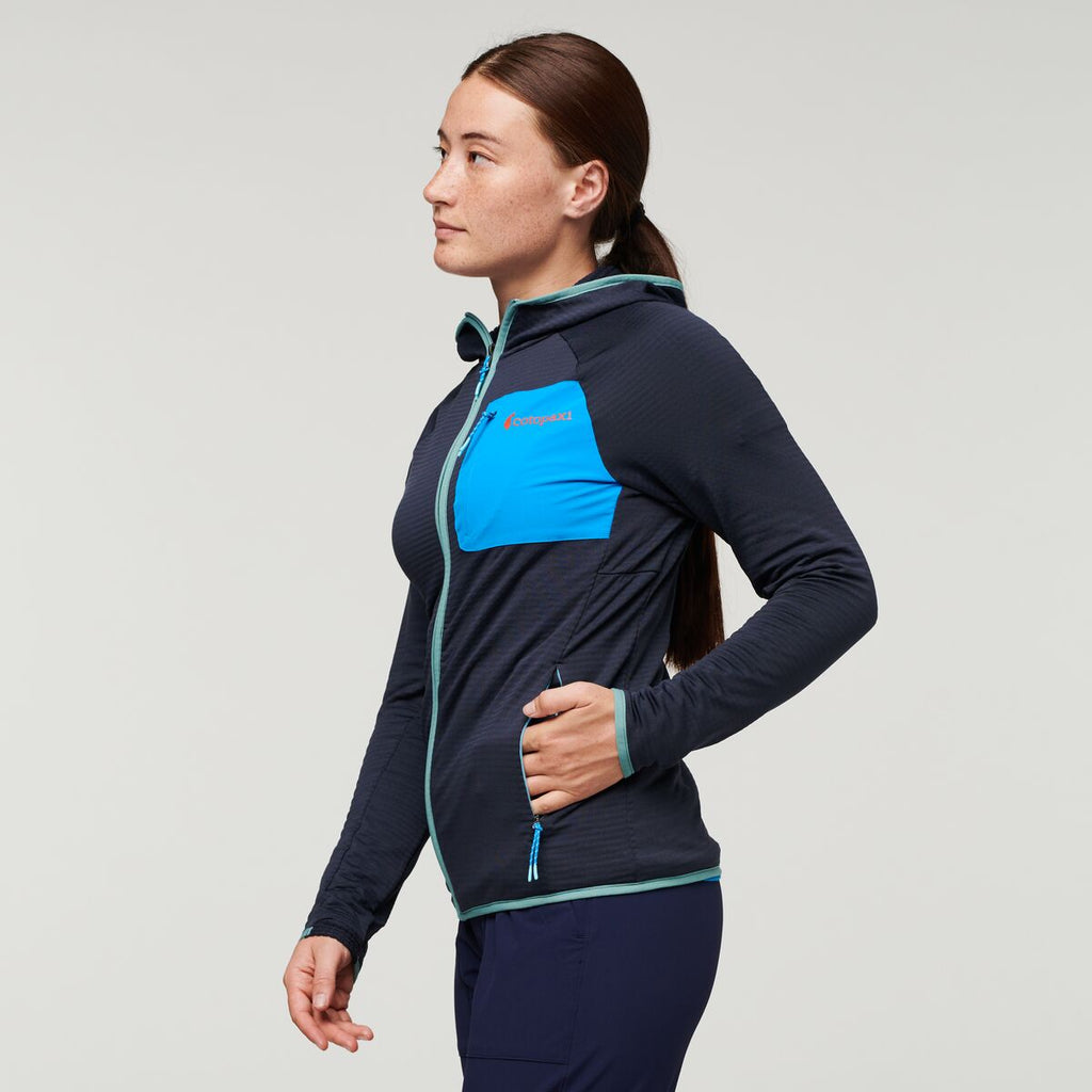Otero Fleece Full-Zip Hooded Jacket - Women's, Graphite, Model Aya