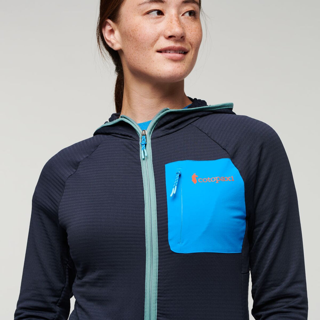 Otero Fleece Full-Zip Hooded Jacket - Women's, Graphite, Model Aya