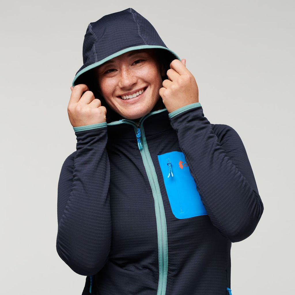 Otero Fleece Full-Zip Hooded Jacket - Women's, Graphite, Model Aya