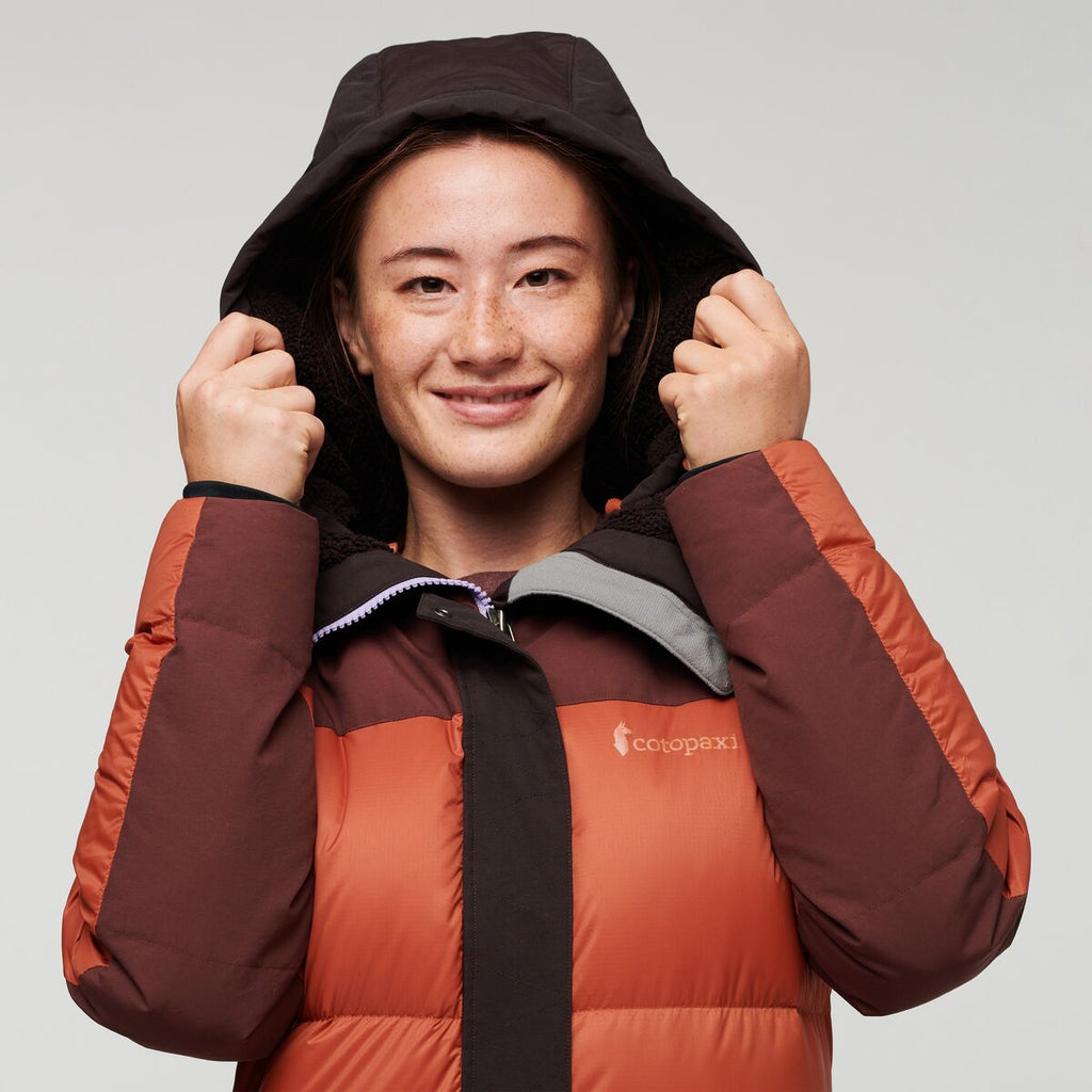Solazo Down Parka - Women's, Cavern/Spice, Model Aya