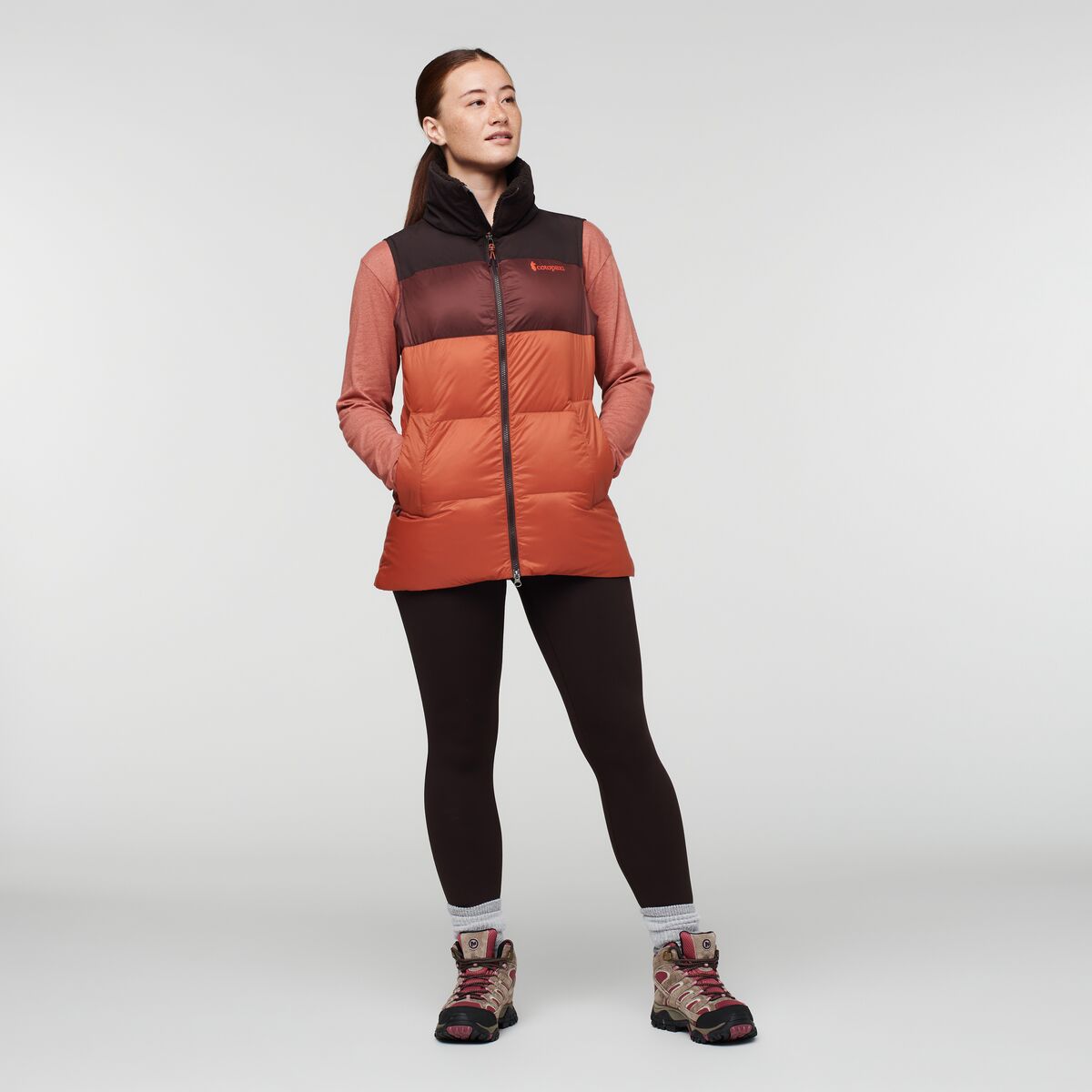 Solazo Down Vest - Women's, Cavern/Spice, Model Aya