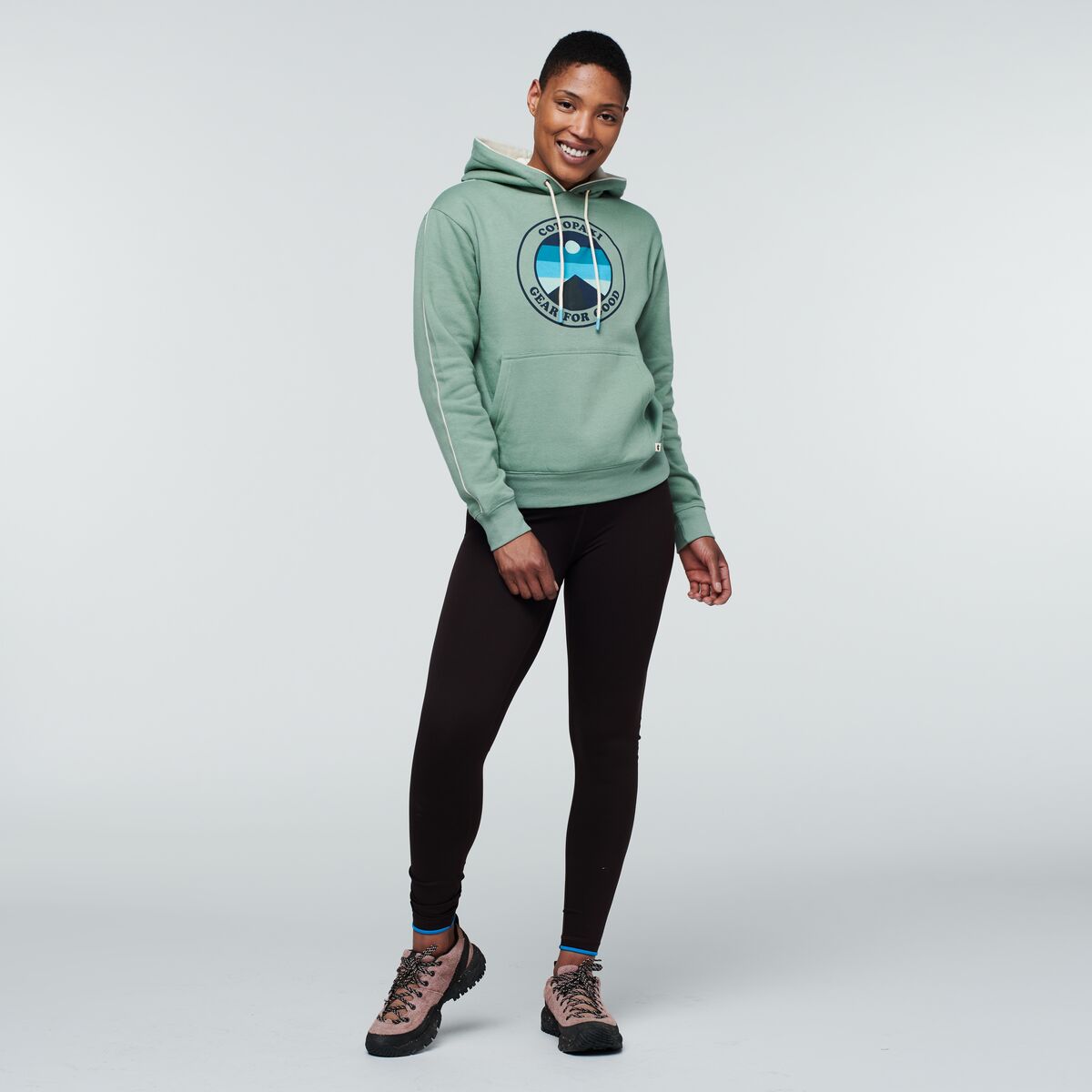 Sunny Side Organic Pullover Hoodie - Women's, Silver Leaf, Model Callie
