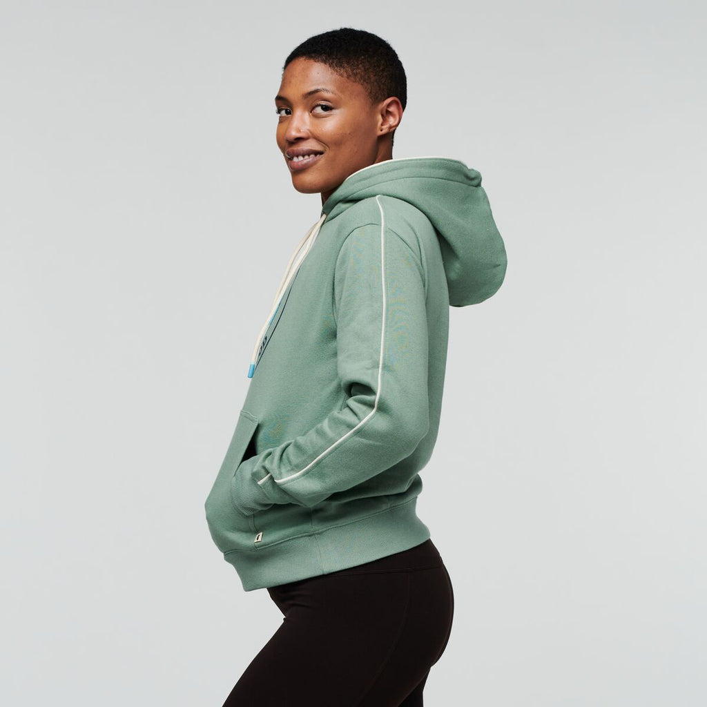 Sunny Side Organic Pullover Hoodie - Women's, Silver Leaf, Model Callie